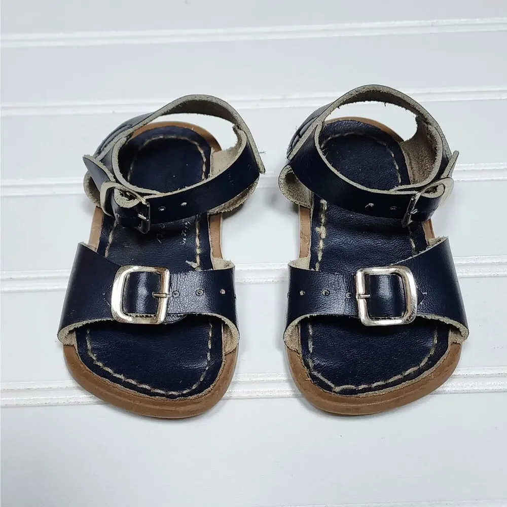 Salt Water Sun-San Surfer Navy Sandals Size 5 Infant/Toddler
